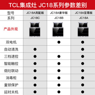 TCL 集成灶 JC18C 侧吸式 抽油烟机燃气灶消毒柜一体机 触控式 自动清洗 一体式烟灶消 天然气