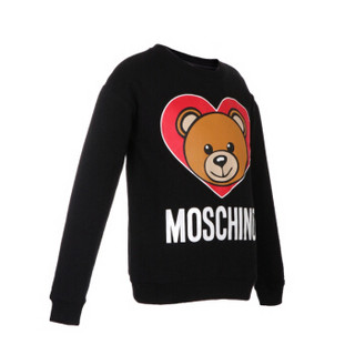 MOSCHINO KIDS 莫斯奇诺 奢侈品童装 女童黑色棉氨纶小熊图案长袖卫衣 HDF01R LDA03 60100 4A/4岁/104cm