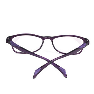 夕阳红老花镜女 耐磨树脂舒适时尚老花老光眼镜JX6021 200度 亮紫色
