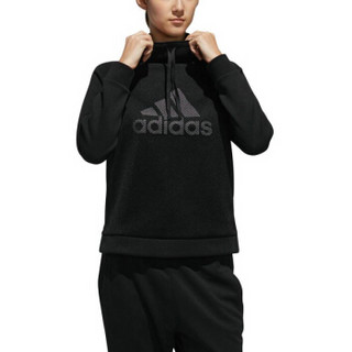 adidas 阿迪达斯 女子 型格系列 CREW MESH BOS 运动 套头衫 DT2366  黑色  L码