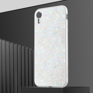 耐尔金（NILLKIN）苹果iPhone XR手机壳 彩贝系列万磁王玻璃手机保护壳/保护套 白色