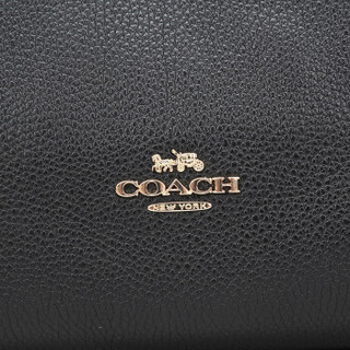 COACH 蔻驰 奢侈品 女士黑色抛光粒面皮革CLARKSON半月包手提单肩包 24947 LIBLK