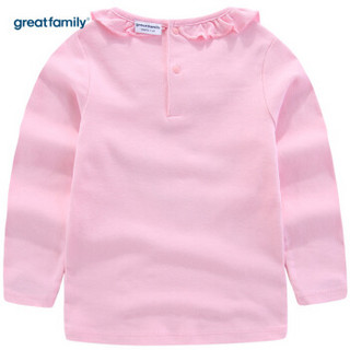 歌瑞家（greatfamily）纯棉童装女童春秋新款长袖T恤 紫色130
