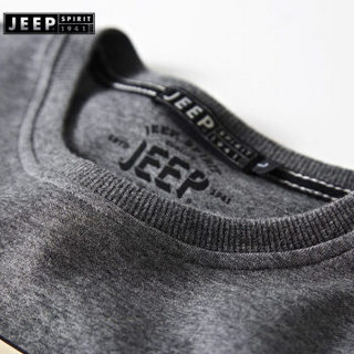 吉普JEEP 长袖卫衣T恤男2019春秋新品套头美式休闲商务潮男韩版棉圆领长袖青年打底衫FSM1003宝蓝色2XL