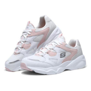 SKECHERS 斯凯奇 熊猫休闲鞋 女款厚底复古拼接时尚 88888129-WLPK 白色/浅粉红色 38