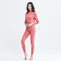 YOUR SUN 宜而爽 男女情侣秋衣秋裤男女保暖内衣套装男女三层加厚全棉(半高领)保暖套装 14000113436 女款 石版玫瑰 XXL/175