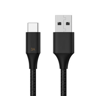 品胜（PISEN）Type-C编织数据线3A快充1米 USB-C充电器线 适用华为P30 Pro/Mate20/小米9/Mix2s/三星S9 黑