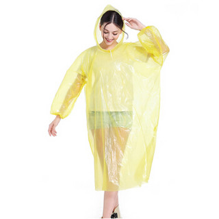 欣沁 旅行一次性雨衣 全新料 游乐园防水服户外登山加厚PE套头雨披男女雨具可重复使用 2个装 颜色随机