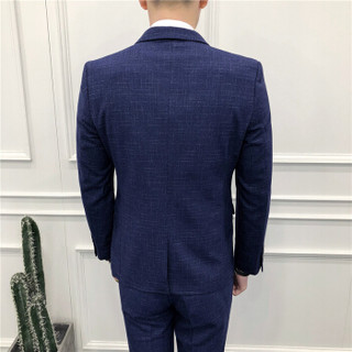 雅鹿 西服套装男2018秋冬新款男士商务正装聚会婚礼西服套装 CG-1668 蓝色（两件套） 3XL外套+36西裤