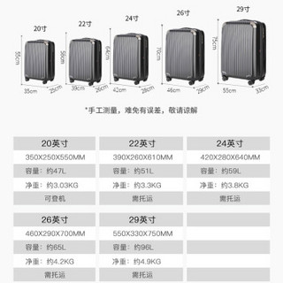 SUMMIT 莎米特 双杆万向轮拉杆箱旅行箱托运箱 PC338T4 灰色 22英寸