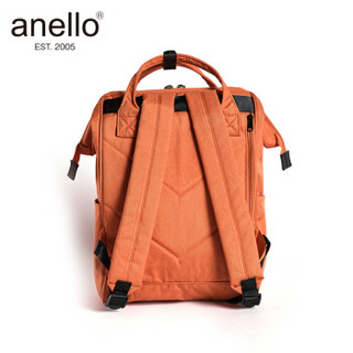 anello 阿耐洛 自营旗舰店 高密度涤纶混色旅行素色麻布双肩背包B2261橘色