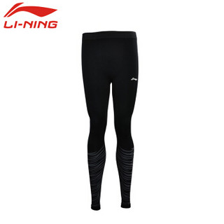 LI-NING 李宁 瑜伽服套装健身跑步速干服两件套紧身衣AUDN155-5 运动长裤AULN145-1黑色 男款 L码