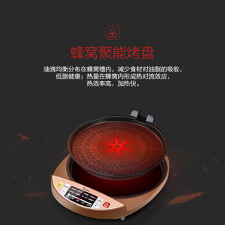 美的（Midea）电饼铛家用双面加热可调火力智能悬浮速脆煎烤机多功能早餐机JCN30A