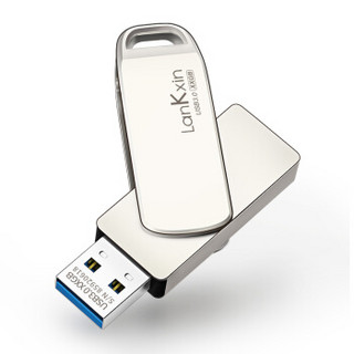 兰科芯 （LanKxin）32GB USB3.0 U盘 AMG 银色 全金属旋转款式通用高速优盘