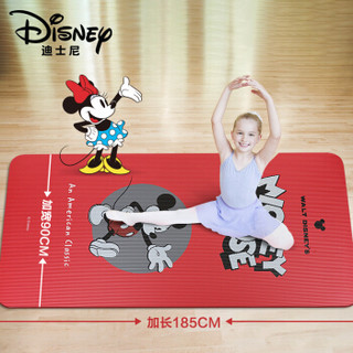 迪士尼（disney）90周年庆限定款瑜伽垫 90CM加宽儿童舞蹈练习垫 加厚防滑亲子游戏运动垫家庭玩耍地垫 红色