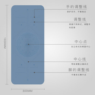 李宁（LI-NING）LBDM784瑜伽垫 TPE环保183*80cm加宽体位线健身垫 双面双色男女通用加厚加长防滑 蔚蓝+靛蓝