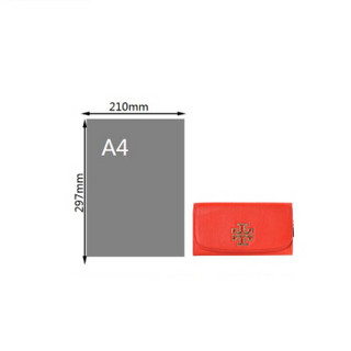TORY BURCH 汤丽柏琦 奢侈品 TB女包 橘红色牛皮长款钱包卡包 43496  614橘红色