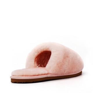 COZY STEPS 时尚澳洲羊皮毛一体保暖棉防滑拖鞋7D998 豹纹 37