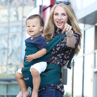 英国Babyjoey婴儿背带  多功能双肩腰凳抱带背婴带土耳其蓝   浅蓝色 M