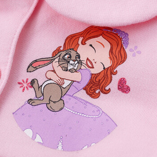 迪士尼（Disney）童装女童外套娃娃领秋装宝宝衣服索菲娅公主荷叶袖开衫183S1041 粉色 5岁/身高120cm