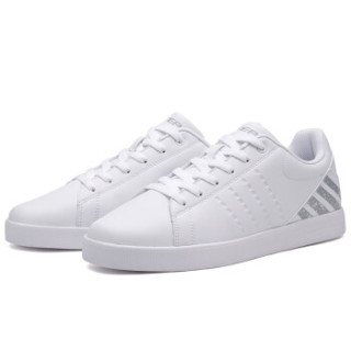 xtep 特步 白色板鞋男鞋2018秋季新款经典休闲鞋子复古潮流滑板鞋运动