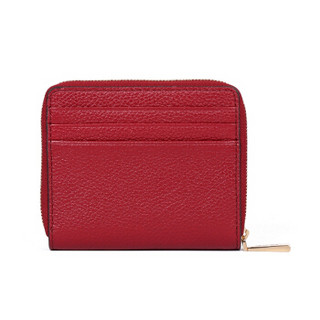 MICHAEL KORS 迈克·科尔斯 MONEY PIECES系列 MK女包 女士皮革短款钱包钱夹 32F8GF6Z0L MAROON褐红色