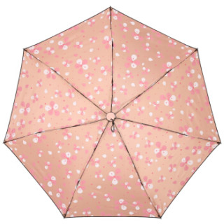 天堂伞 聆听花开碰击黑胶三折小黑伞晴雨伞33509E桔红色