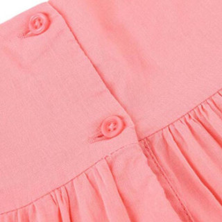 Gap旗舰店 童装 女婴幼儿 夏季沉肩袖圆领刺绣连衣裙307269 粉色 90cm(2T)