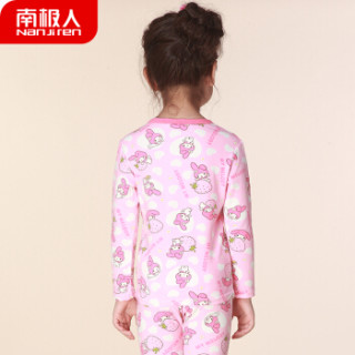 南极人儿童睡衣男童春夏季纯棉薄款中大童女孩长袖小孩空调服家居服套装N123T80122 莱卡棉女童草莓兔 150