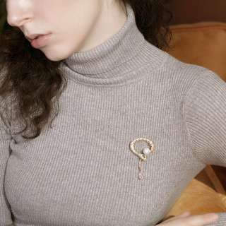 CROCUS时尚百搭灵蛇美杜莎创意胸针女士简约个性优雅别针 77633 金色