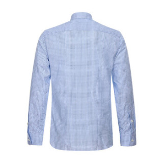 Z ZEGNA 杰尼亚 奢侈品 男士浅蓝色方块图案棉质长袖衬衫 405081 9DFKTM 44 42码