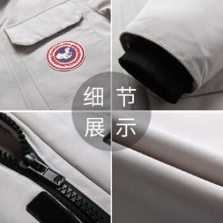 稻草人(MEXICAN)加拿大风羽绒服男冬季短款大鹅工装服大毛领加厚保暖外套 黑色 2XL