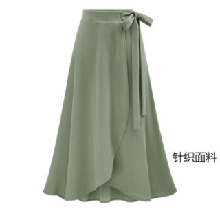 BANDALY 2019春季新款女装新品半身裙女欧美大码不规则开叉绑带女裙 cchOMW7200 粉色(针织面料) S