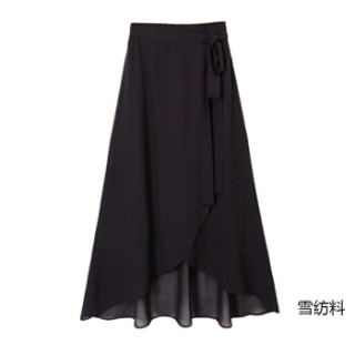 BANDALY 2019春季新款女装新品半身裙女欧美大码不规则开叉绑带女裙 cchOMW7200 粉色(针织面料) S