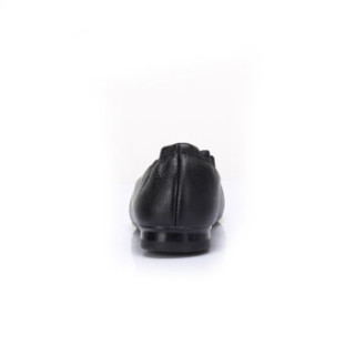 CAMEL 骆驼 女士 文艺舒适牛皮方头套脚单鞋 A915046183 黑色 36