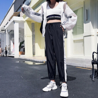 城加(CITYPLUS) 2019新款原宿风运动裤韩版学生宽松百搭束脚裤潮CWKX191102黑色M