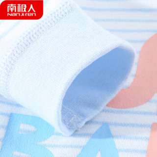 南极人 Nanjiren 新生儿衣服0-3个月宝宝连体衣婴儿爬服春秋季外出哈衣 条纹小象-牛仔兰 90