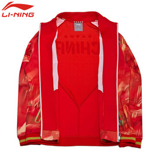 LI-NING 李宁 套装瑜伽健身运动户外跑步训练休闲开衫外套上衣 AWDN937-2 M码 男款 样品红