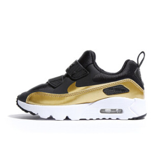 耐克(Nike)童鞋 减震气垫鞋 男女童防滑耐磨运动鞋881926-006 黑色/金色 01Y/32码