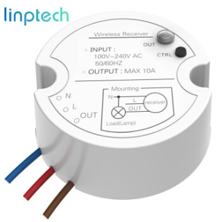 领普科技(linptech)智能无线遥控开关 220V家用灯具自发电防水单控多控插座 三开单控遥控开关套装