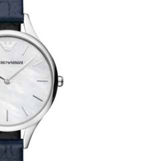阿玛尼(Emporio Armani) 女士手表 皮带大表盘简约时尚新款石英腕表 AR11090