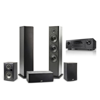 普乐之声(Polk)T系列5.0声道家庭影院音响套装+天龙(DENON)AVR-X540BT功放 黑色