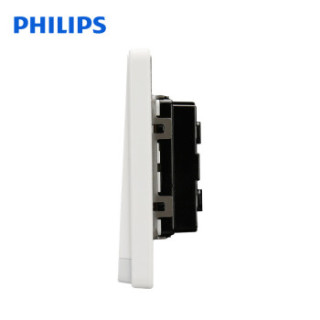 飞利浦(PHILIPS) 飞逸系列开关白色一位双控开关带荧光指示