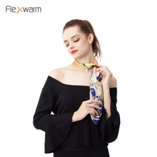 飞乐思 FLEXWARM 柔薄发热丝巾 时尚保暖护颈 折叠轻柔可水洗 送礼佳品 情侣款(坦桑蓝)