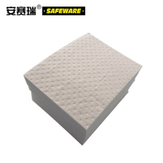 安赛瑞 39676 经济型片装吸油棉(100片装)白色吸油专用吸附棉 工业吸油棉 泄漏应急吸油棉片