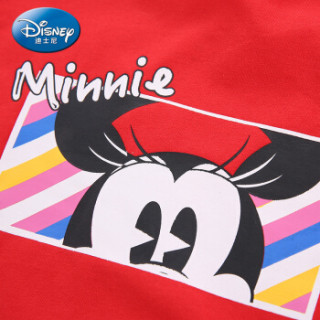 迪士尼 Disney 自营童装女童中小童时尚针织长袖T恤上衣2019春夏新款 DA9169D3E02 鲜红 80