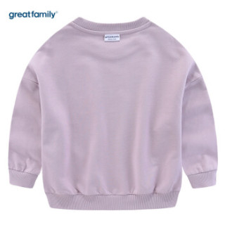 歌瑞家(greatfamily)童装女童套头卫衣春季新款儿童上衣女孩长袖打底衫 紫色80
