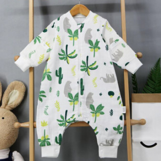 9i9久爱久儿童分腿睡袋宝宝防踢被婴儿纯棉纱布睡衣爬服春夏薄款1900115