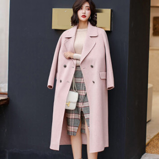 米兰茵 MILANYIN 女装 2019年春季新款潮流拼接时尚休闲长袖开衫套装/套裙 ML19109 红格 2XL