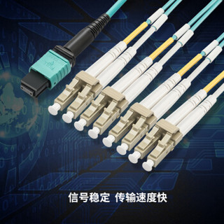 博扬（BOYANG）BY-MPO-8*LC-25m 8芯LC-MPO光纤跳线 25米万兆多模网线 40G光模块用集束光纤线